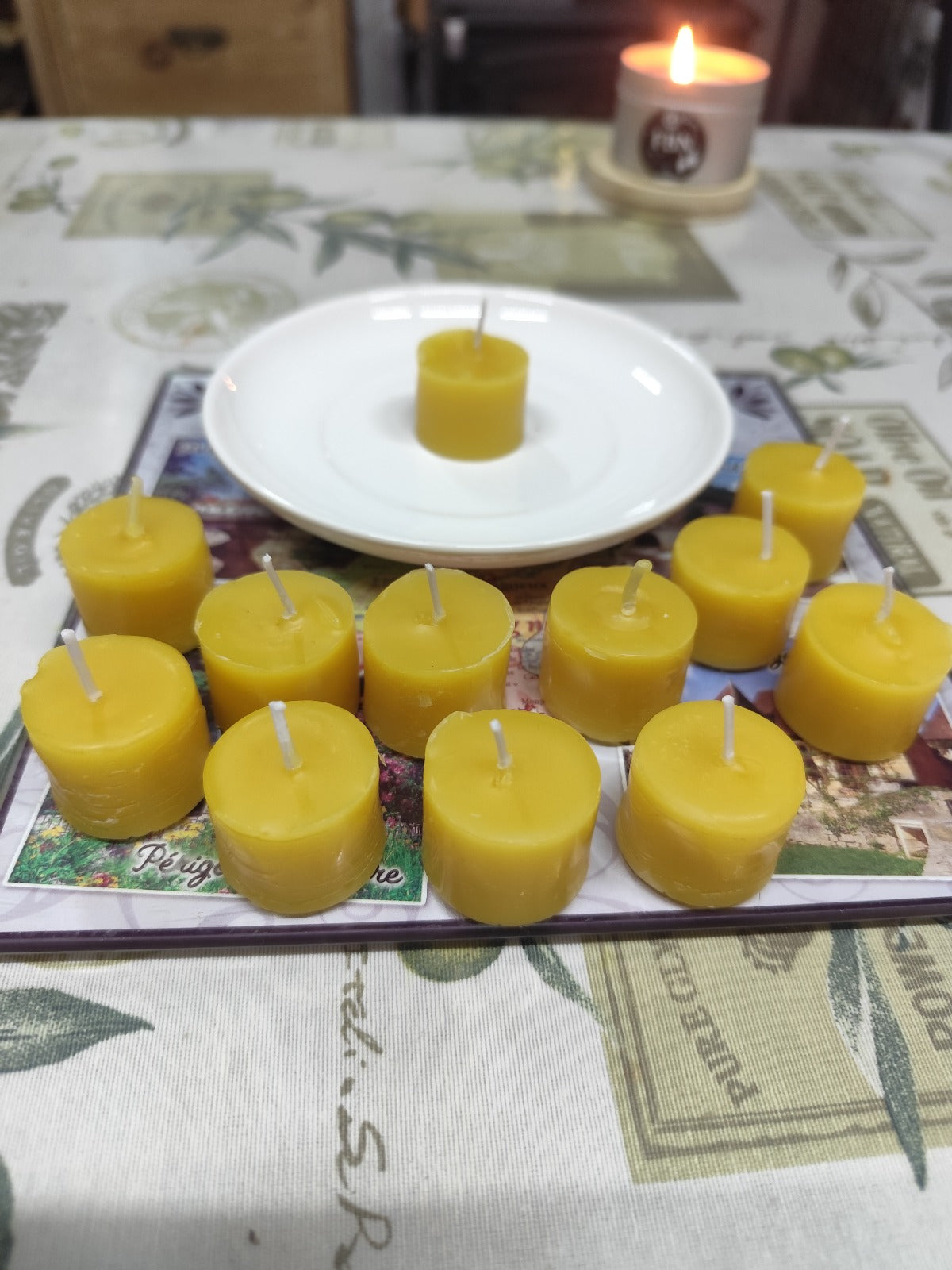 Bougie Cire d'abeille - Chauffe plat (X12)