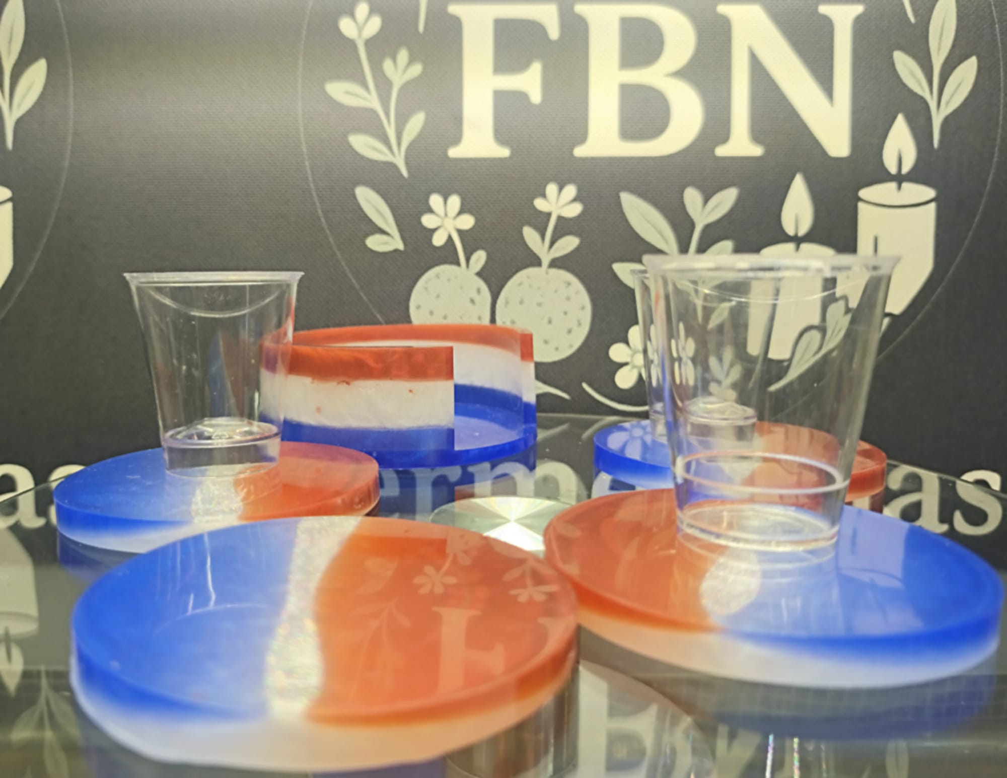 Création artisanale Repose verre avec support rangement 3