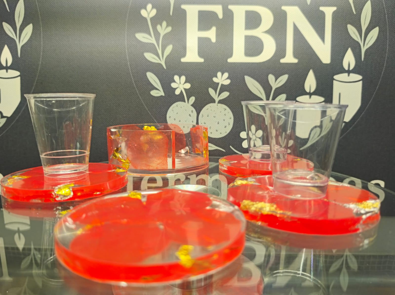 Création artisanale Repose verre avec support rangement 5