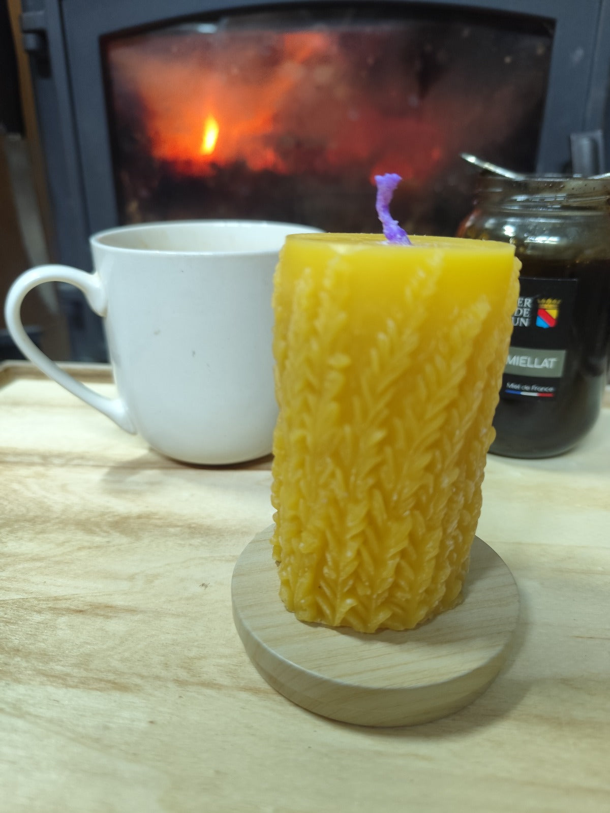 Bougie Cire d'abeille - Fleurs