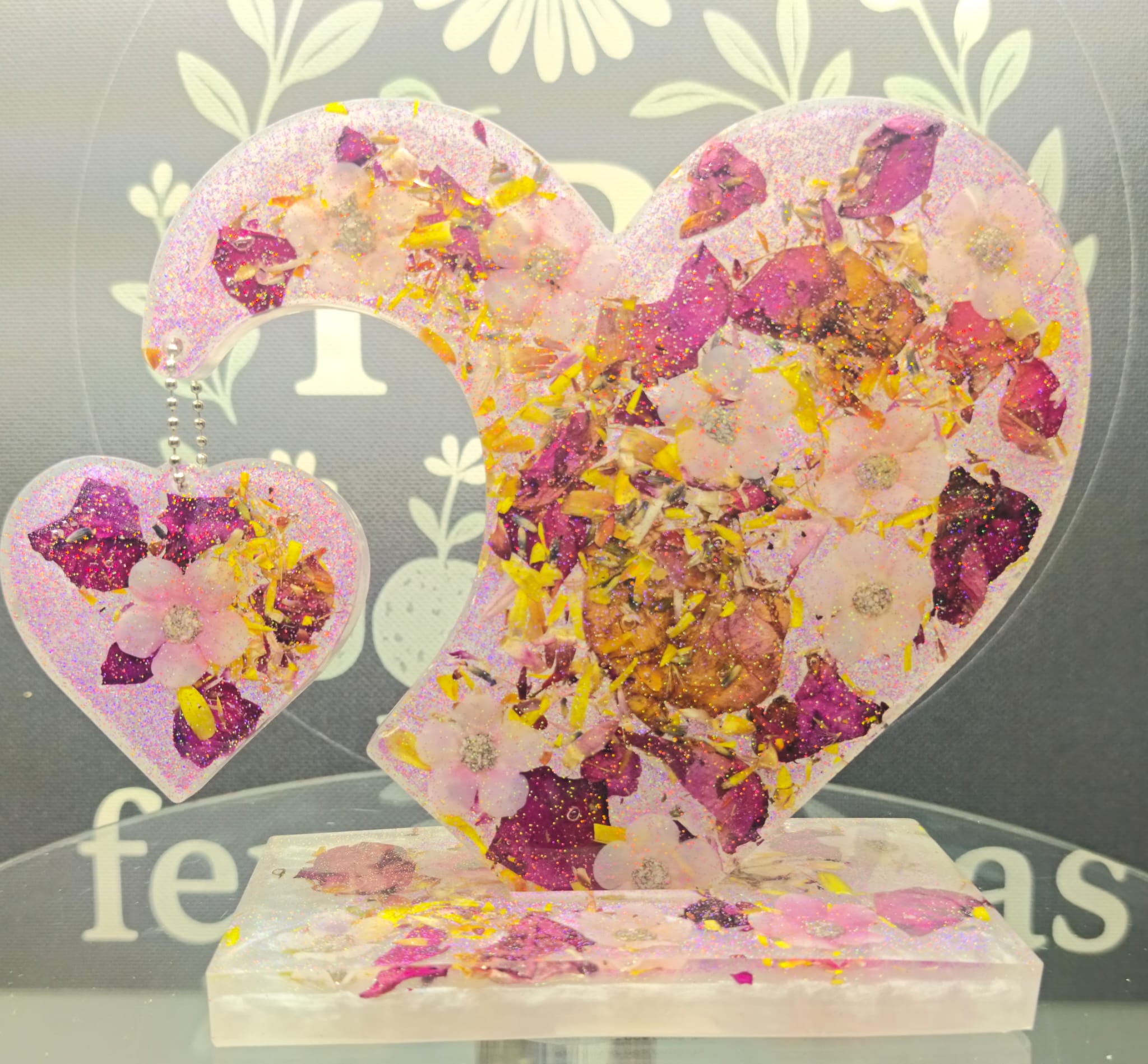 Création artisanale Coeur latéral avec sa base