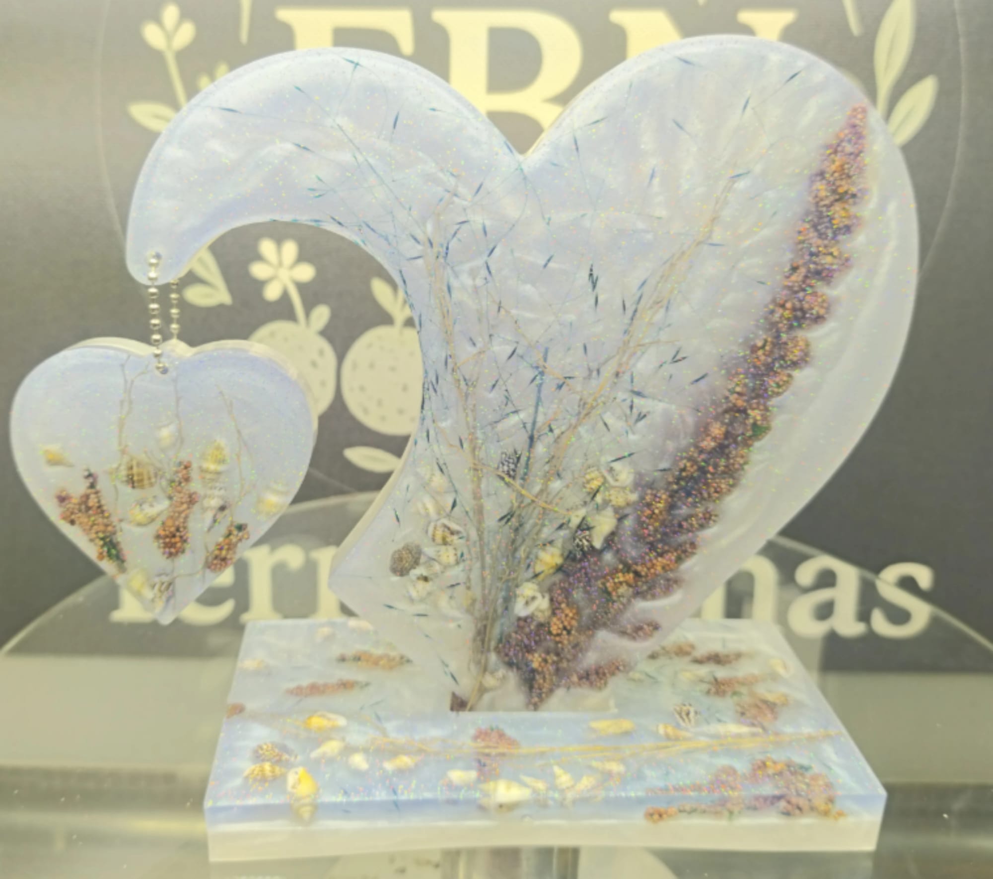 Création artisanale Coeur latéral avec sa base 1