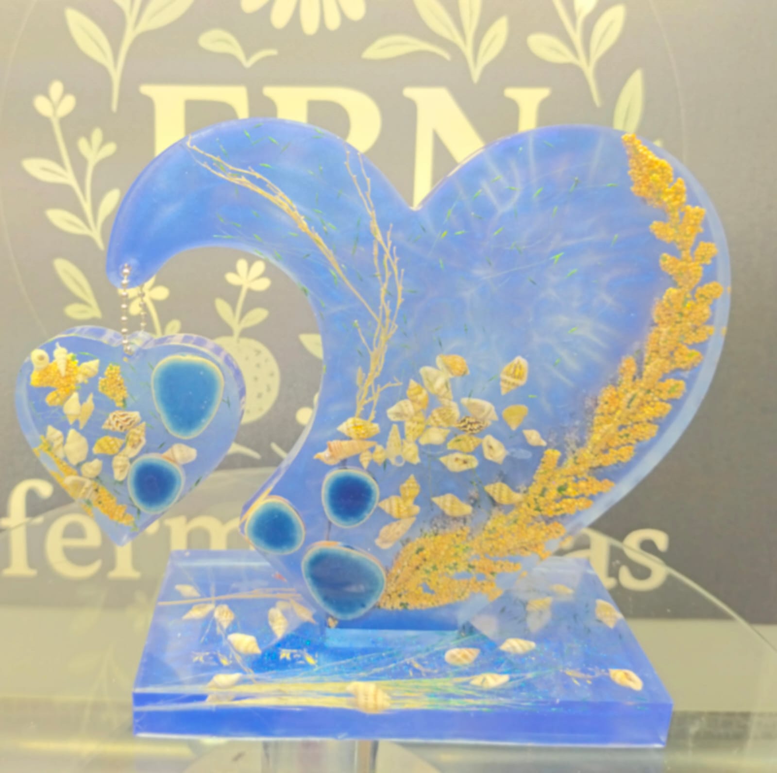 Création artisanale Coeur latéral avec sa base 3