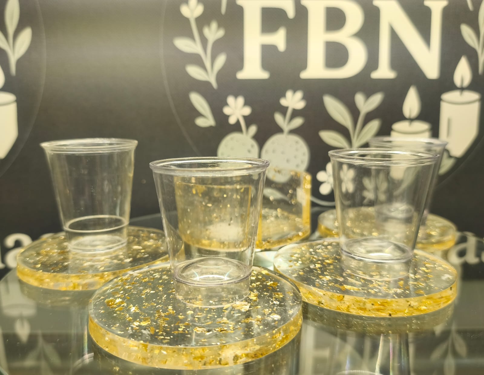 Création artisanale Repose verre avec support rangement