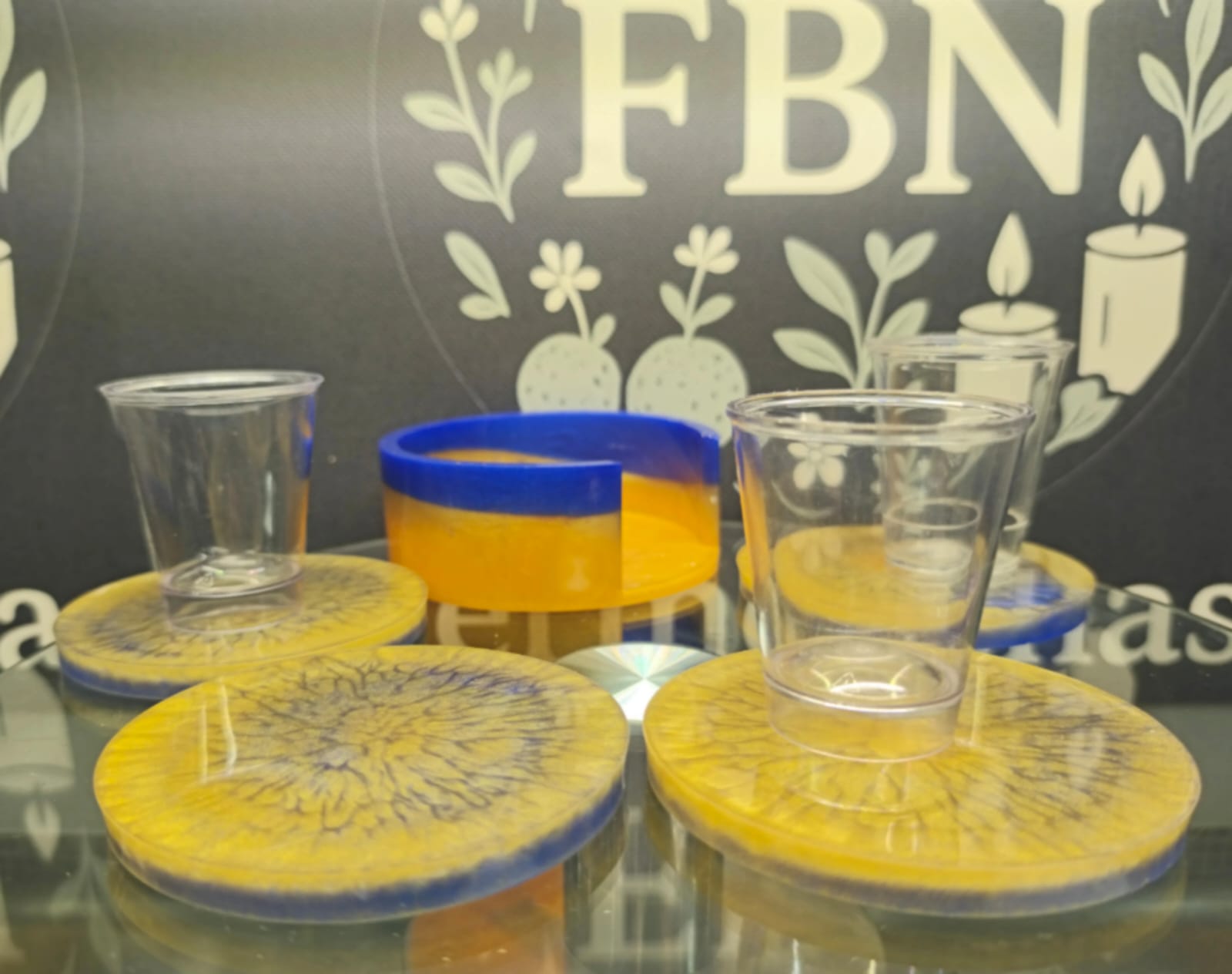 Création artisanale Repose verre avec support rangement 1