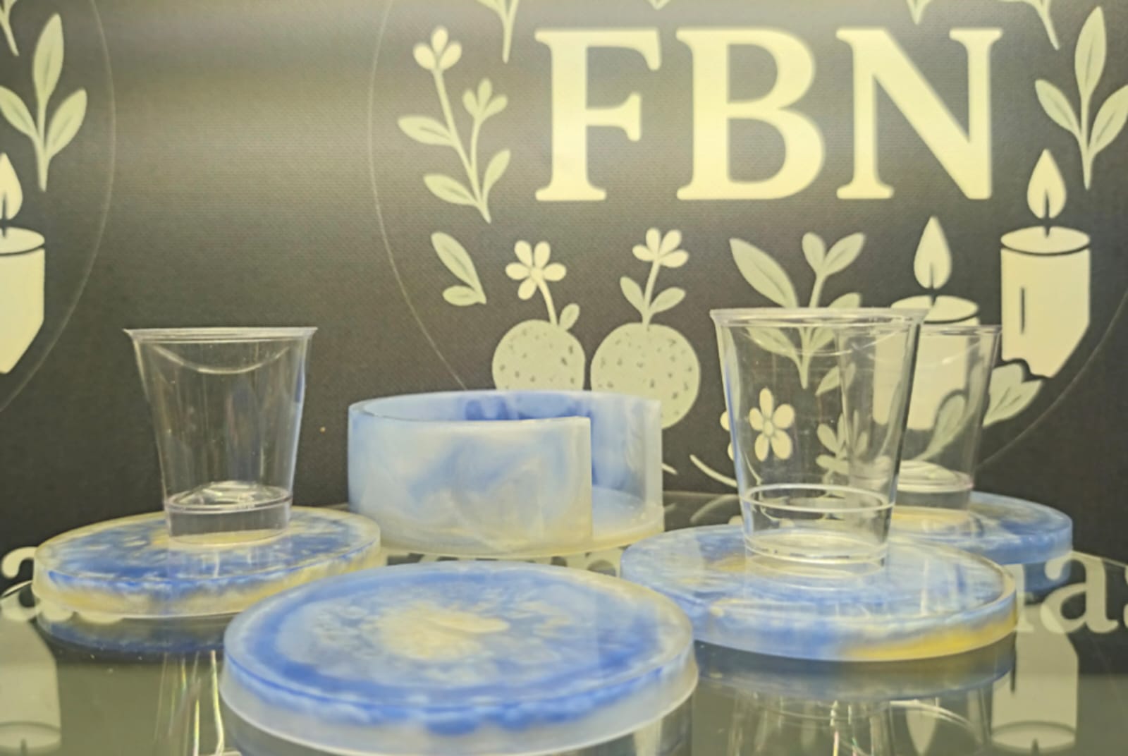 Création artisanale Repose verre avec support rangement 2