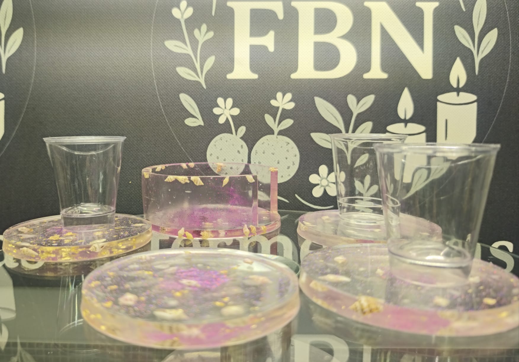 Création artisanale Repose verre avec support rangement 7