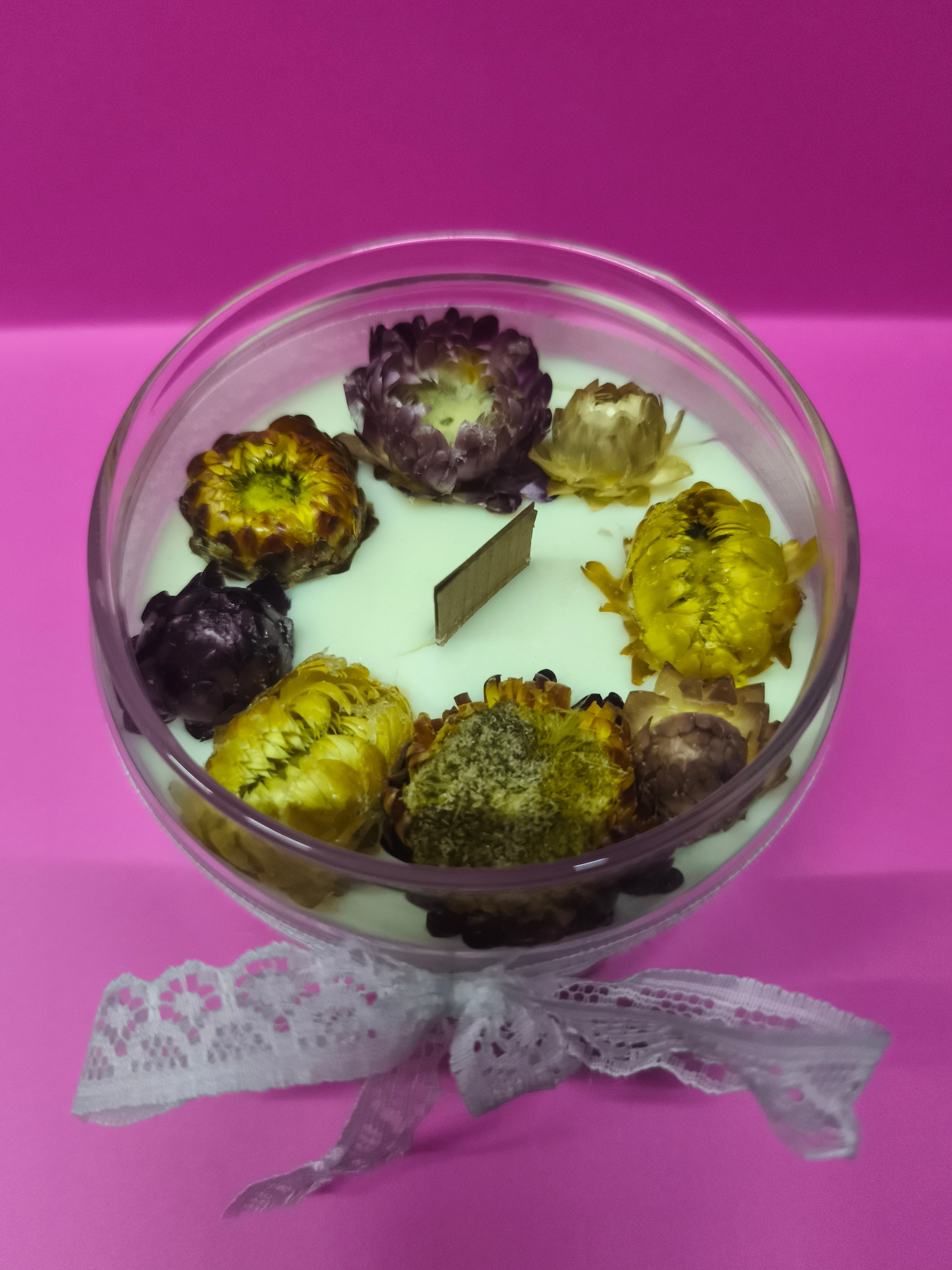 Bougies cire colza aux fleurs séchées - Instant pour soi