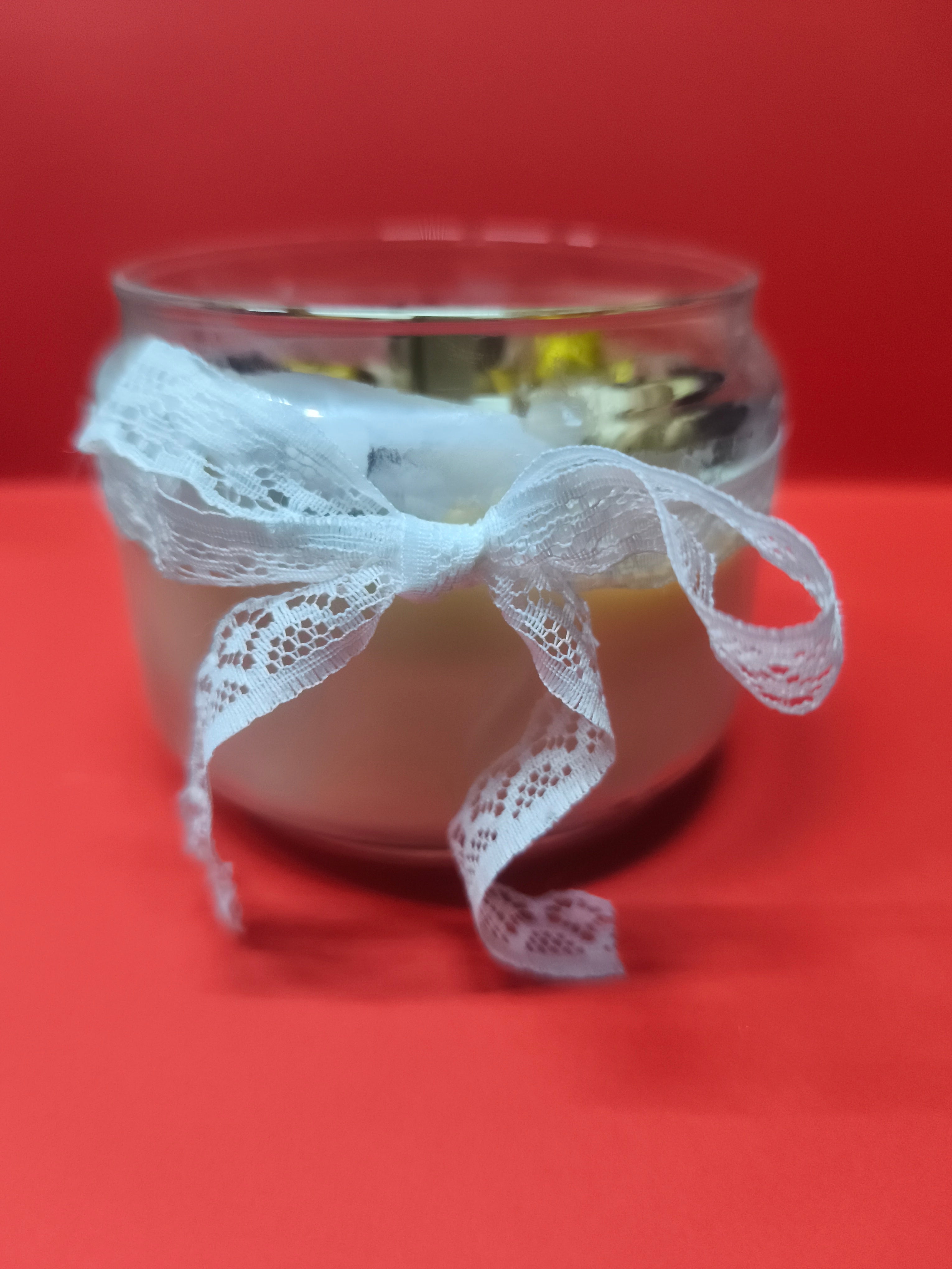 Bougie cire colza aux fleurs séchées - Vanille